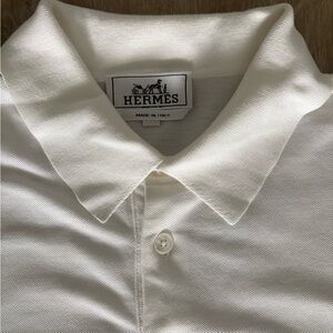 Hermes Men's Ivory Polo Shirt